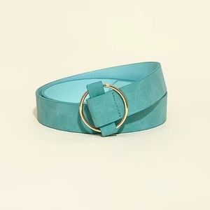 Turquoise Faux Suede Leather Belt